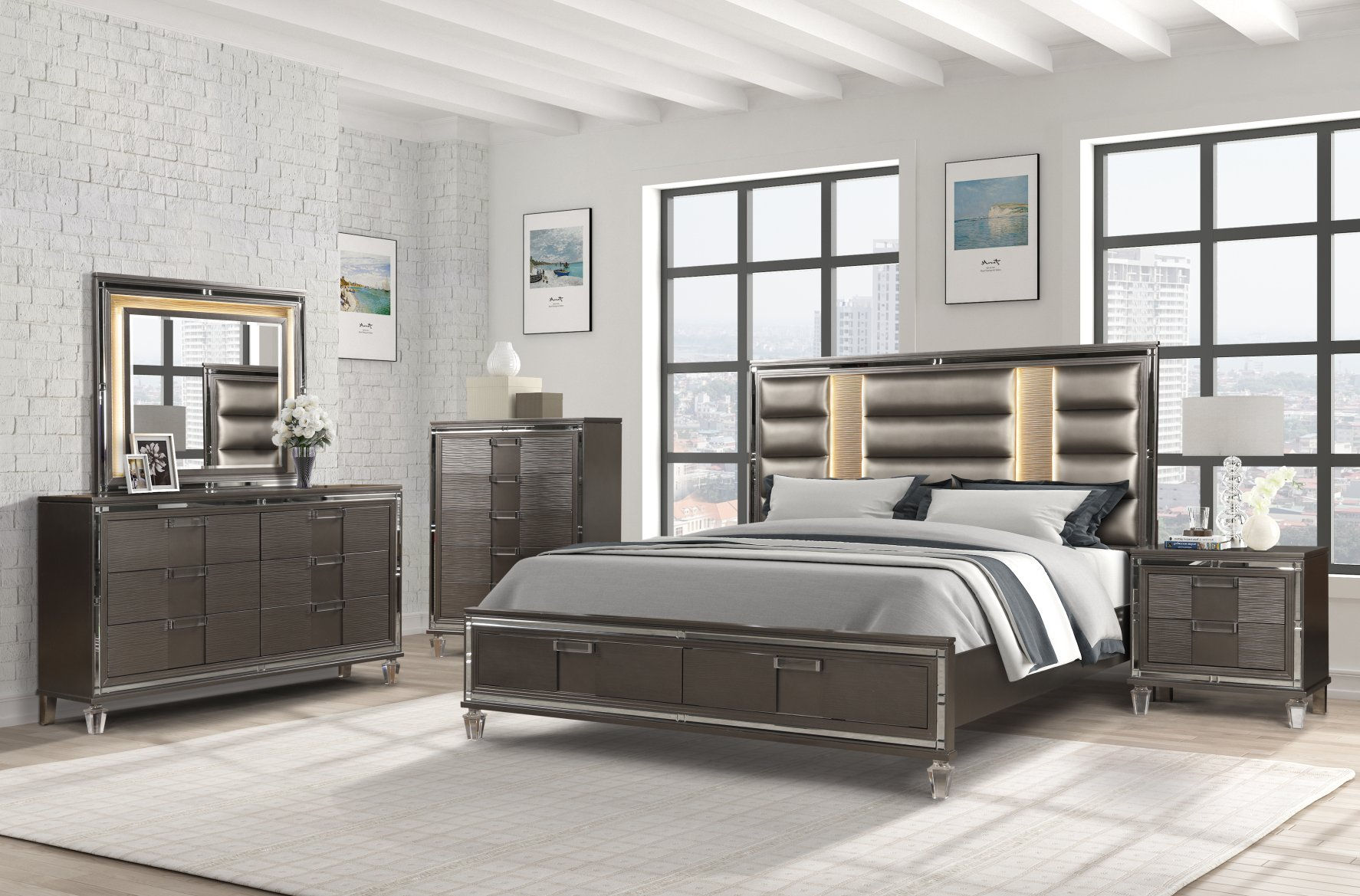 Zara Charcoal Bedroom Set