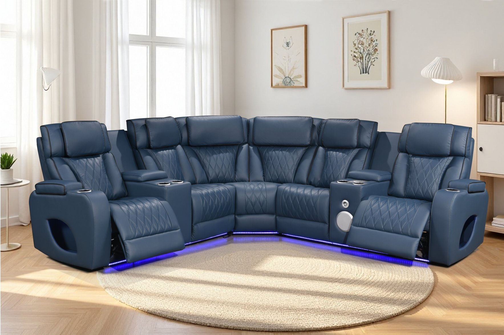 Houston Blue 3-Pc Sectional