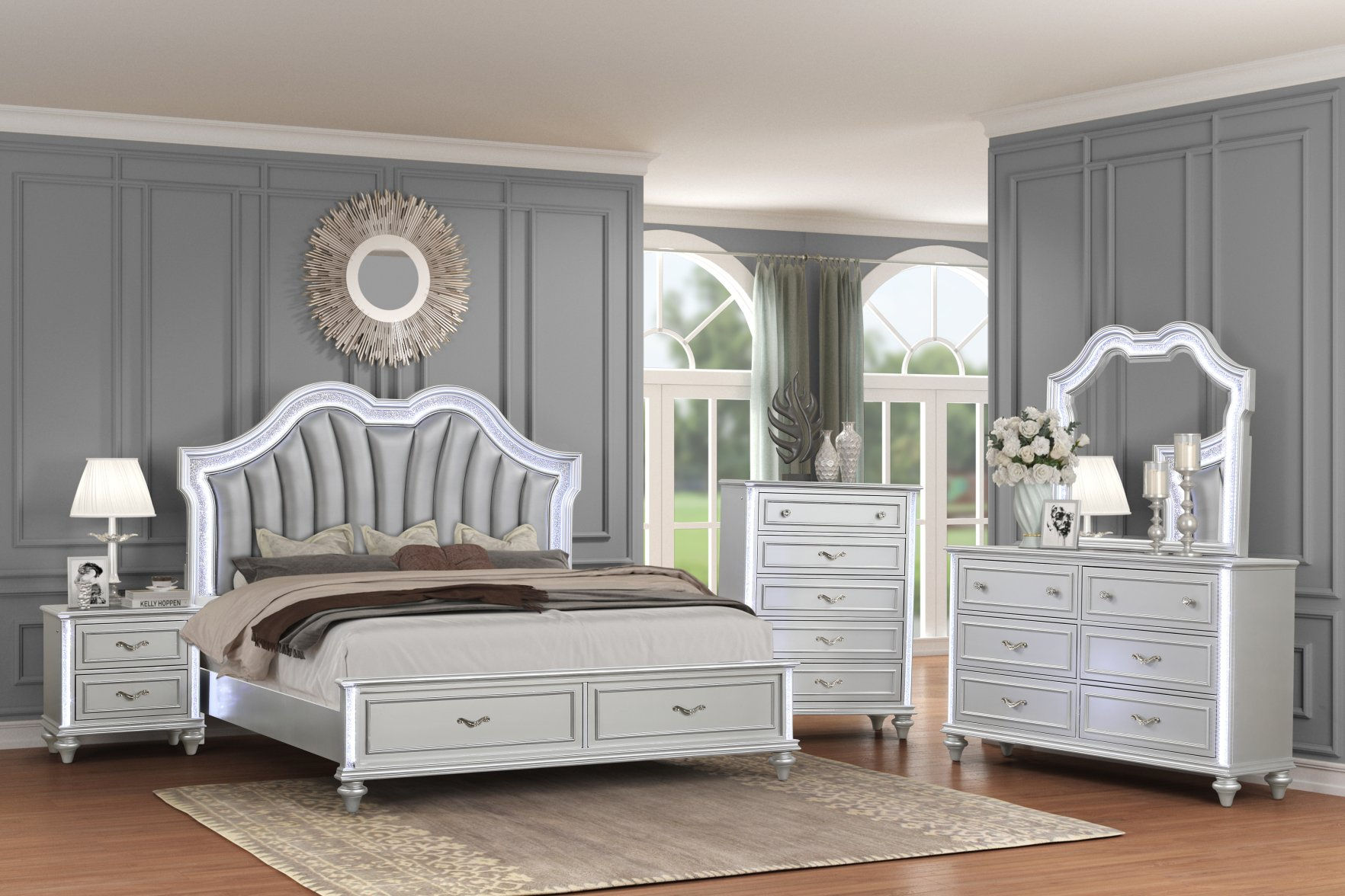 Evangeline Silver Bedroom Set