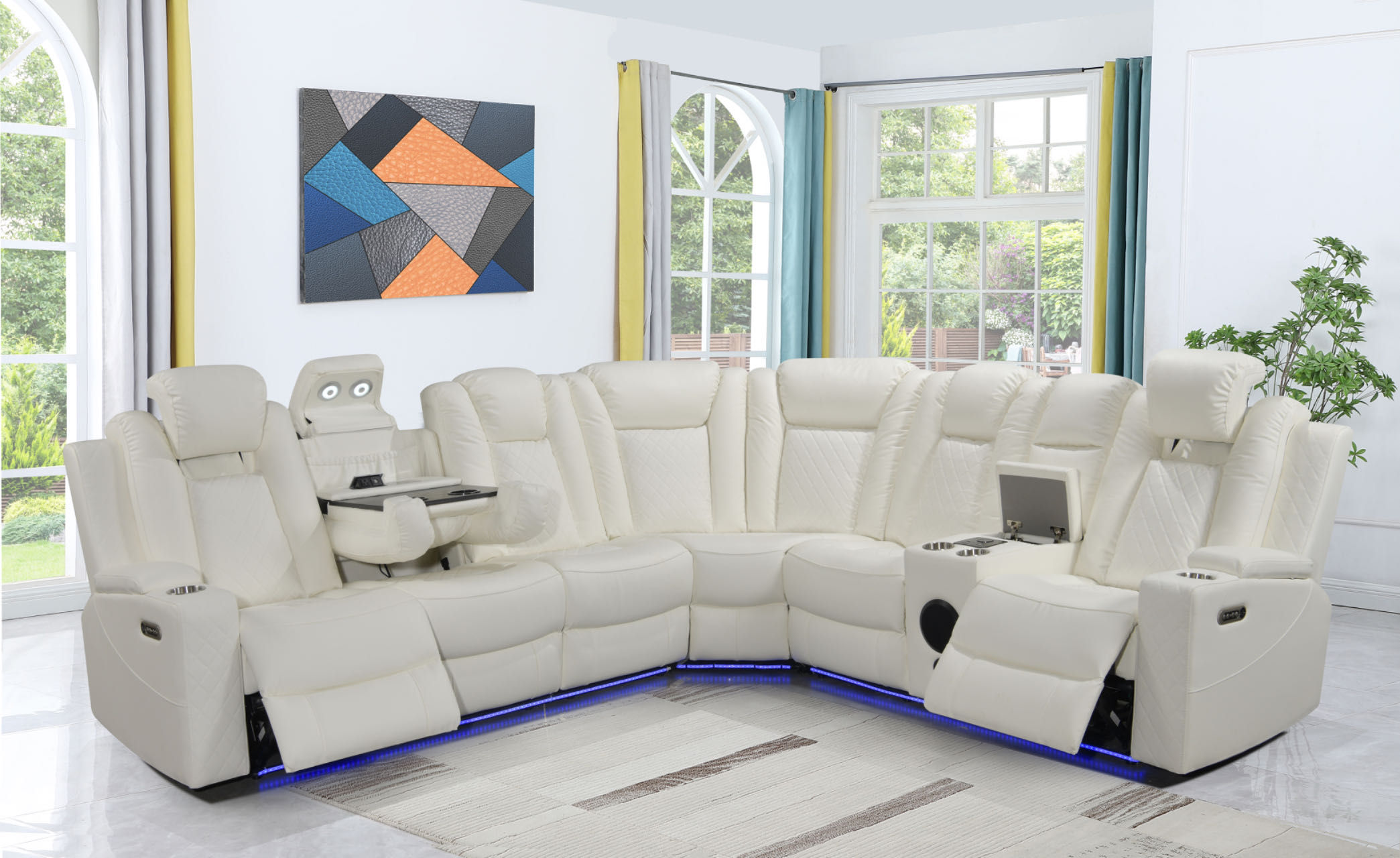 Daytona White 3-Pc Sectional
