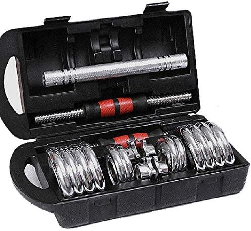 Thumbnail: Cast Iron Adjustable Dumbbell Barbell Set (110LB/66LB/44LB), Weight with Connect