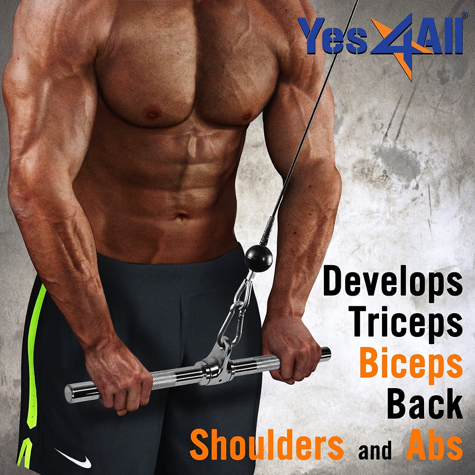 Thumbnail: Yes4All Cable Machine Attachment, Row Handles, Tricep Rope, Straight Bar, V Bar,