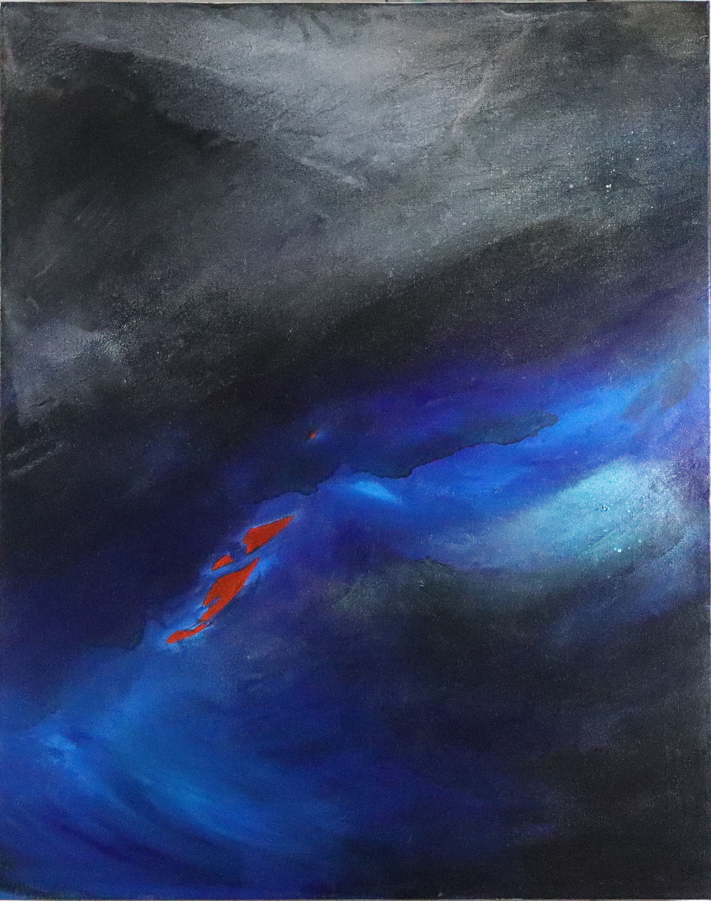 custom canvas giclée print titled 'Vast 1' deep ocean blues and black