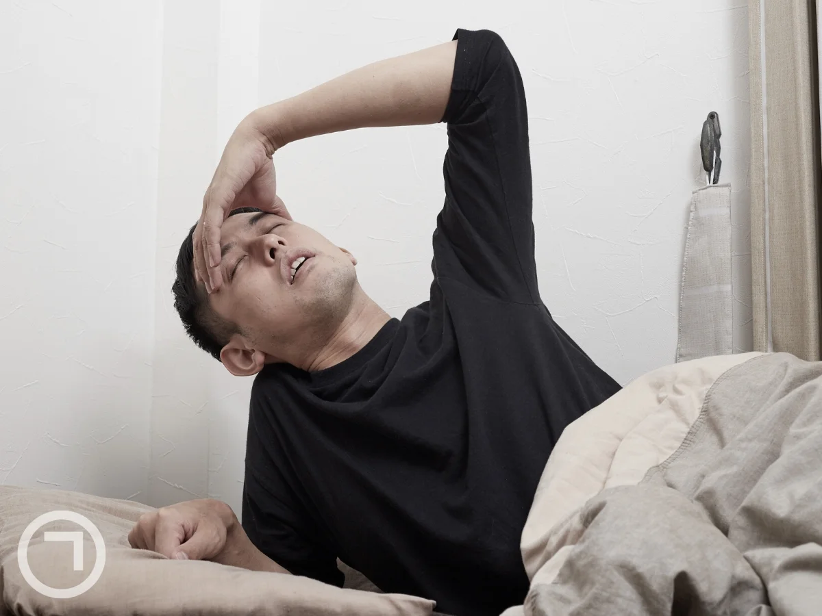 man getting affected by hangover