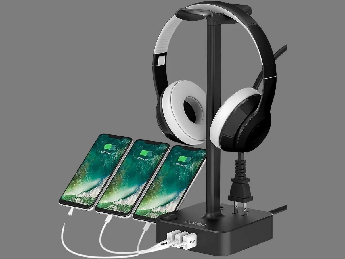 space saving compact headphone stand