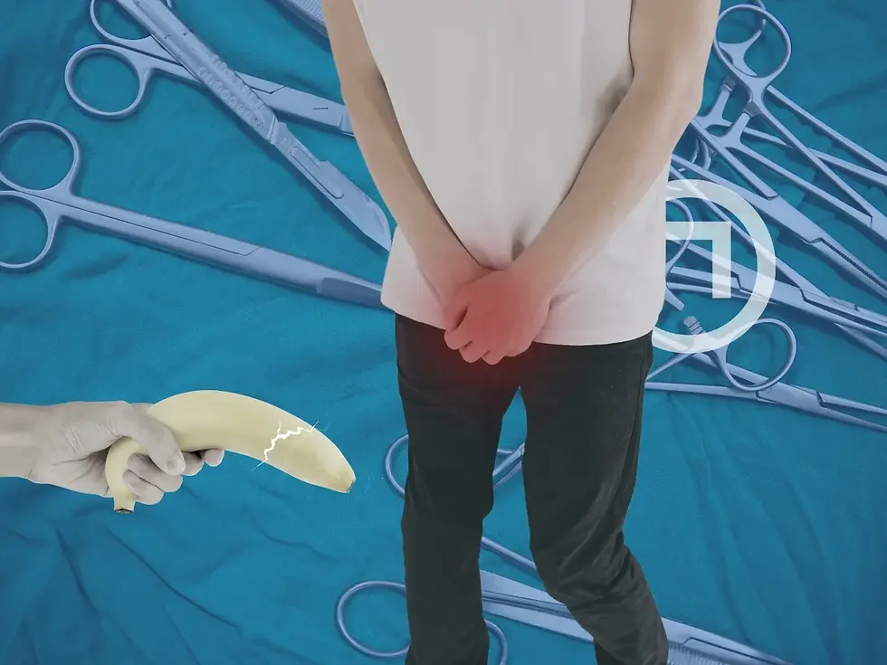 Featured man suffering pain in penis