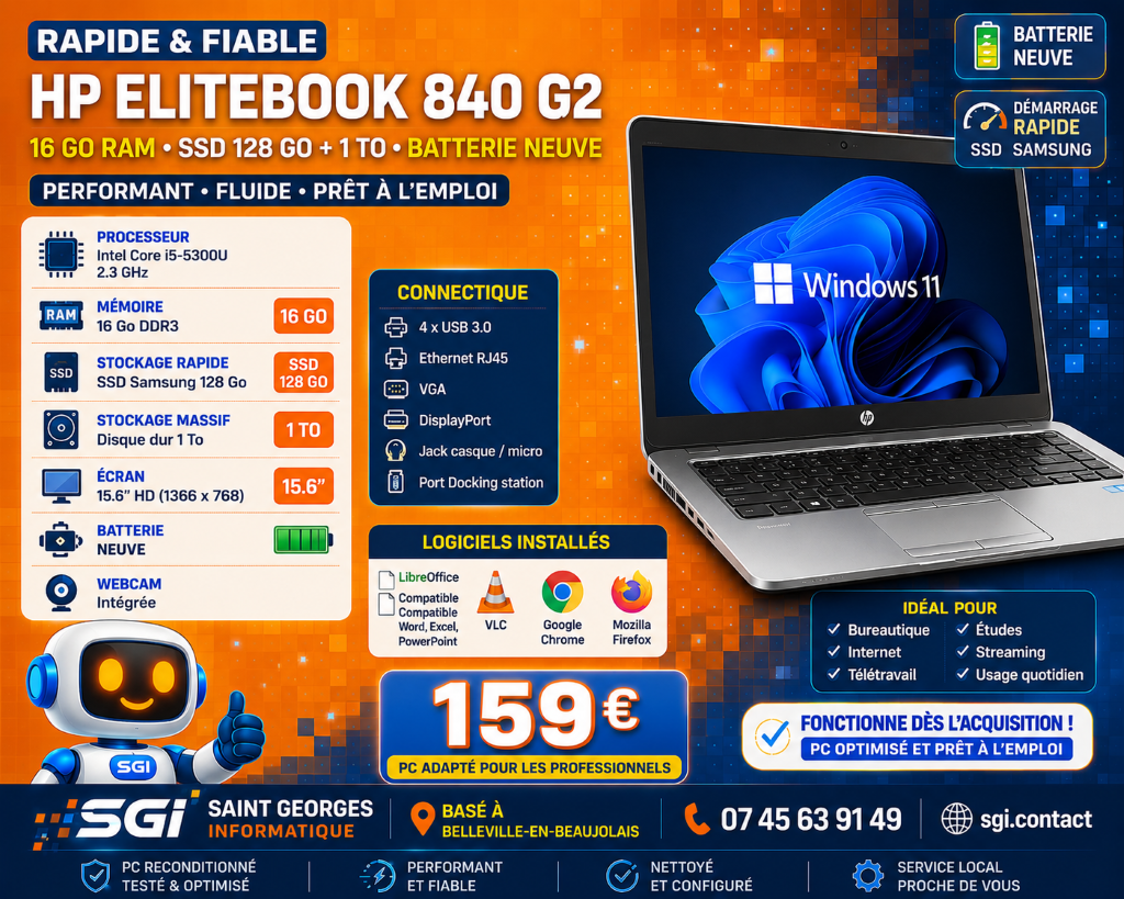 PC Portable HP - Élite Book 840 G2