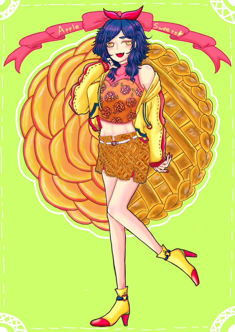 アップルパイの擬人化イラスト