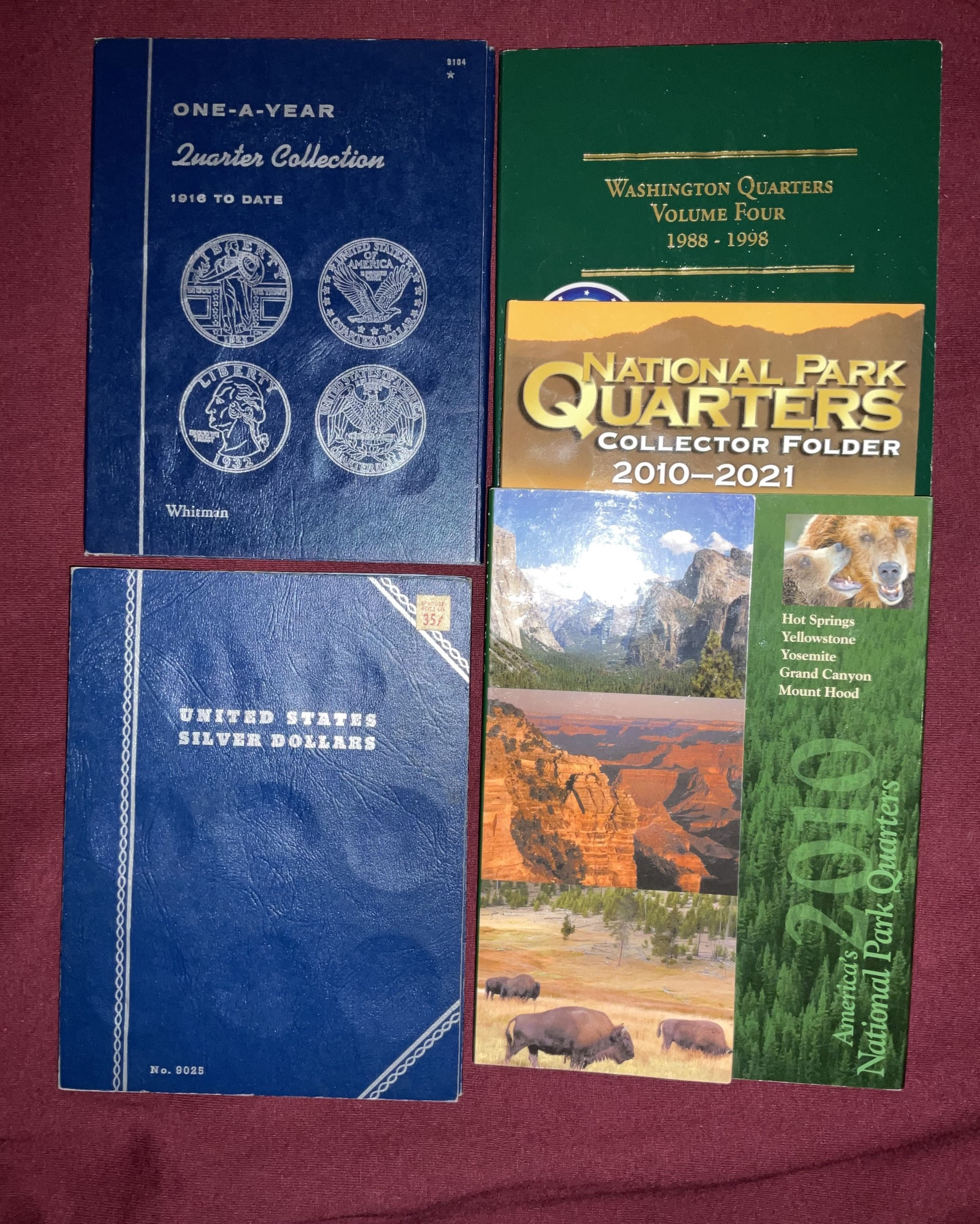 32 - 5 different Littleton & Whitman statehood & national parks quarter & dollar