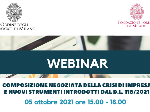 Webinar: la composizione negoziata della crisi d'impresa