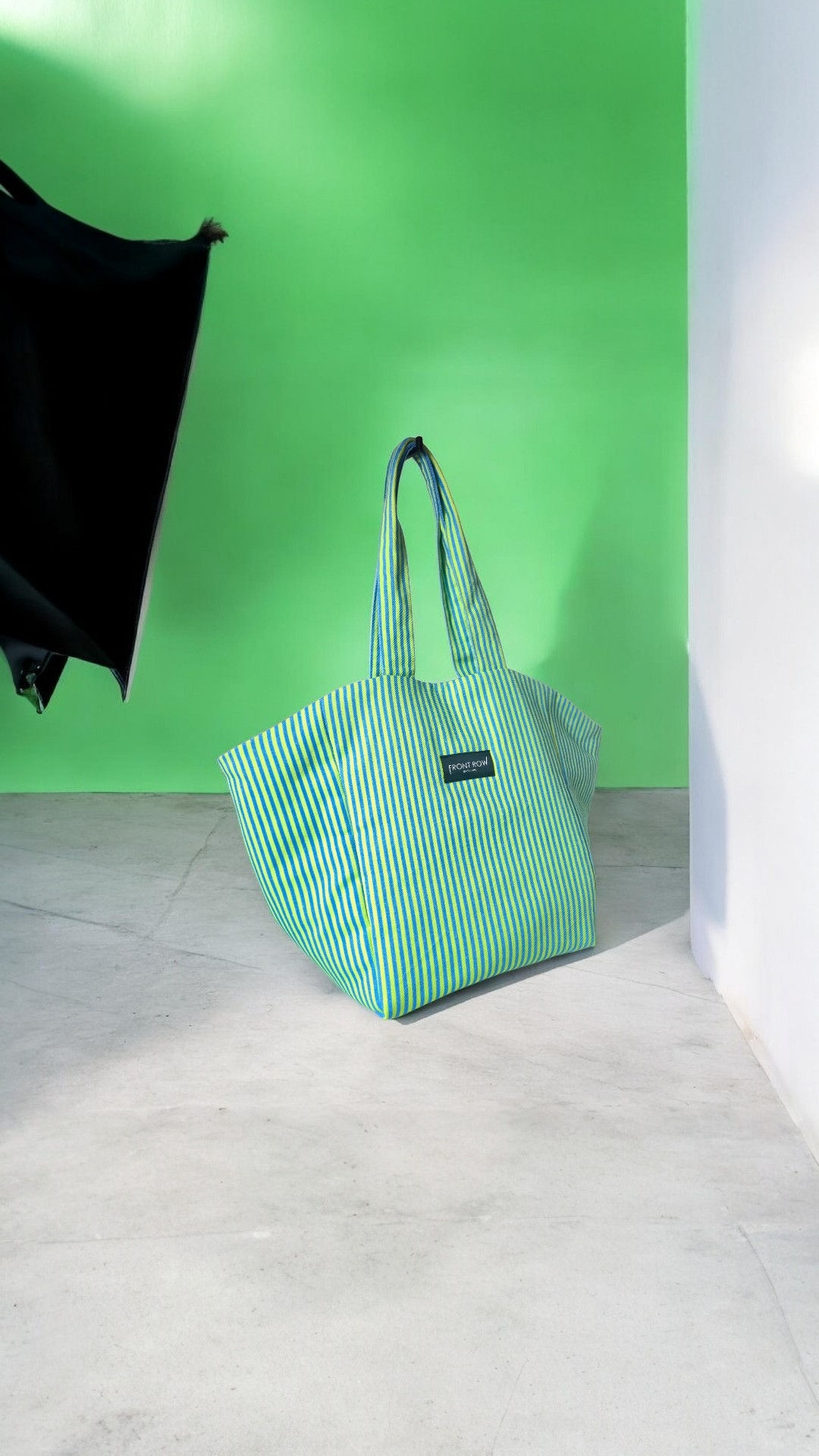 Stripey Canva Bag Large