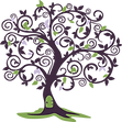 A whimsical tree with a door.