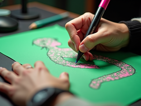 Behind-the-Scenes Look at Grass Green, Hot Pink, and Black Creations