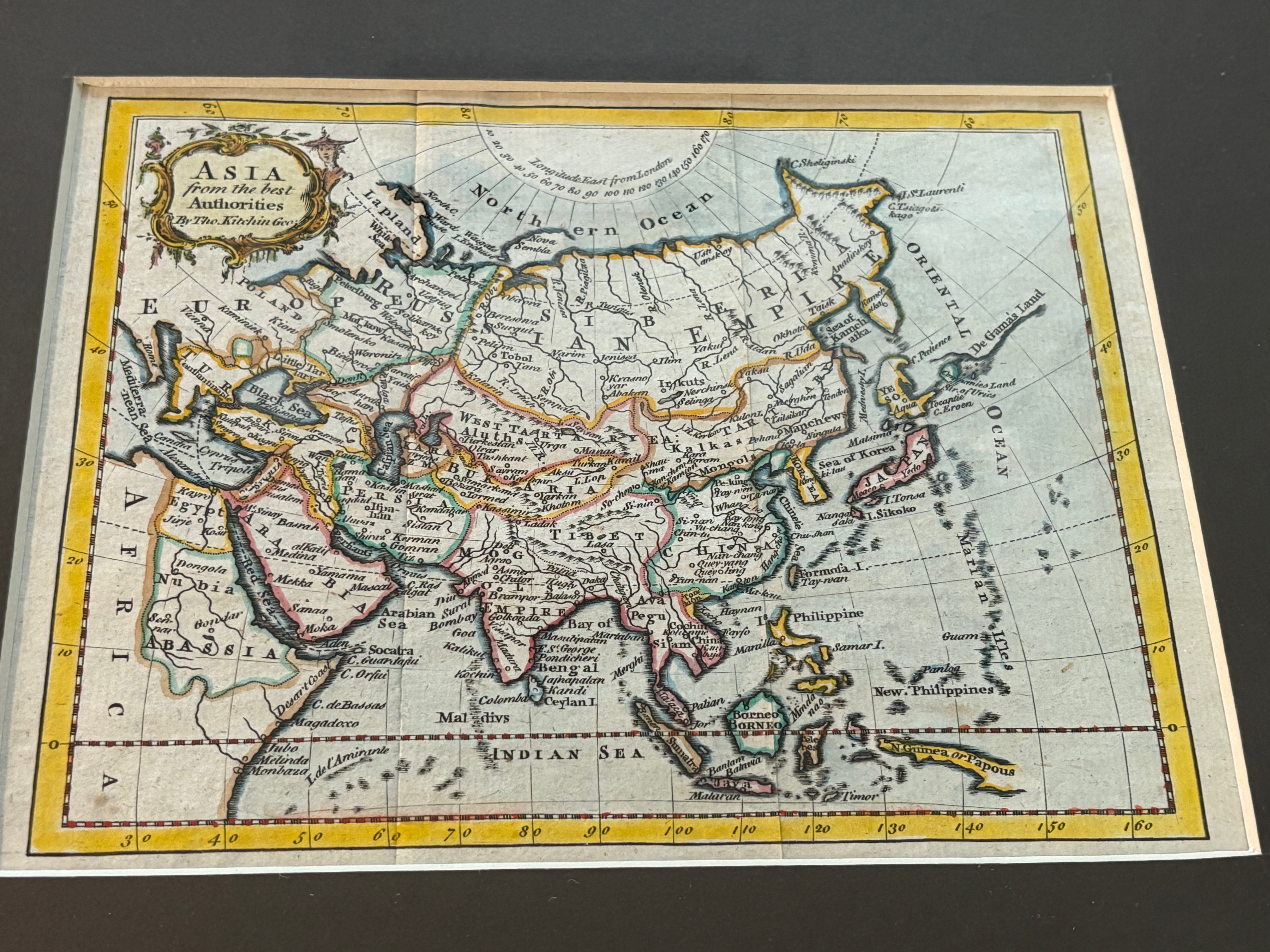 Asia from the best Authorities, Kitchin, 1770（額縁付）