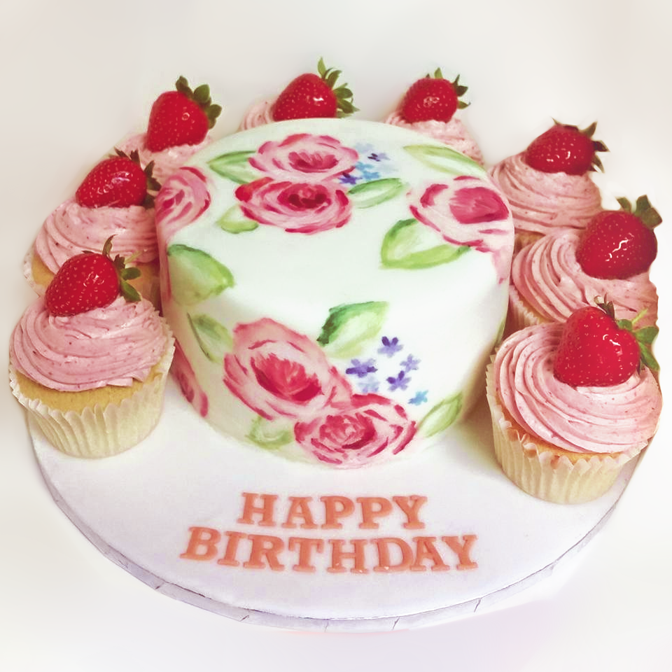 Birthday Cake w/ Cupcakes