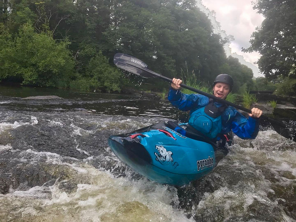 Callum's whitewater kayak lesson