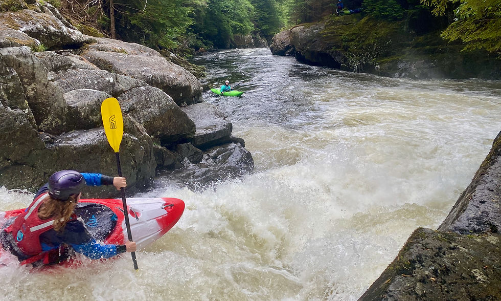 Paddling down into the Shrinkwrapper!