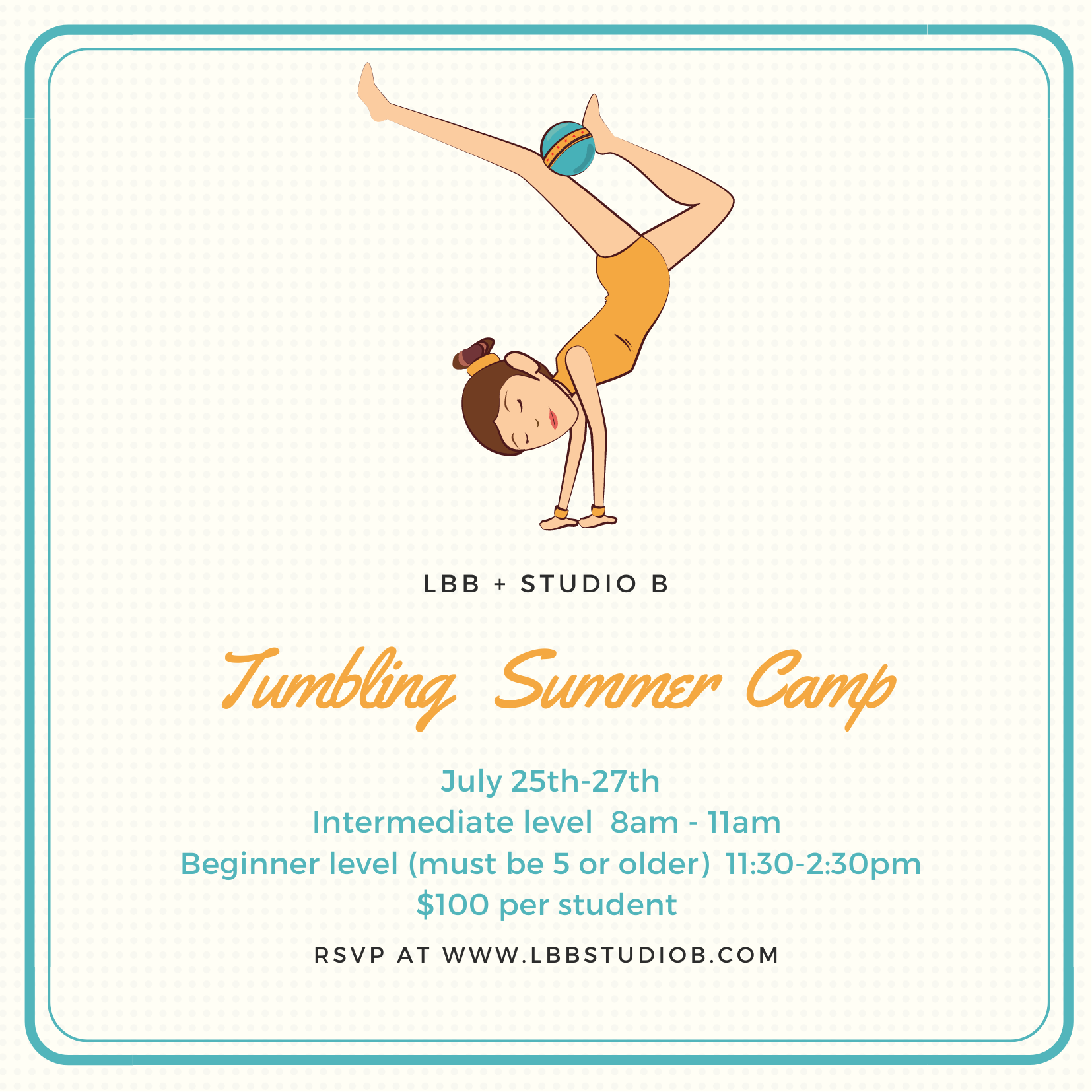 Tumbling Summer Camp LBB & STUDIO B