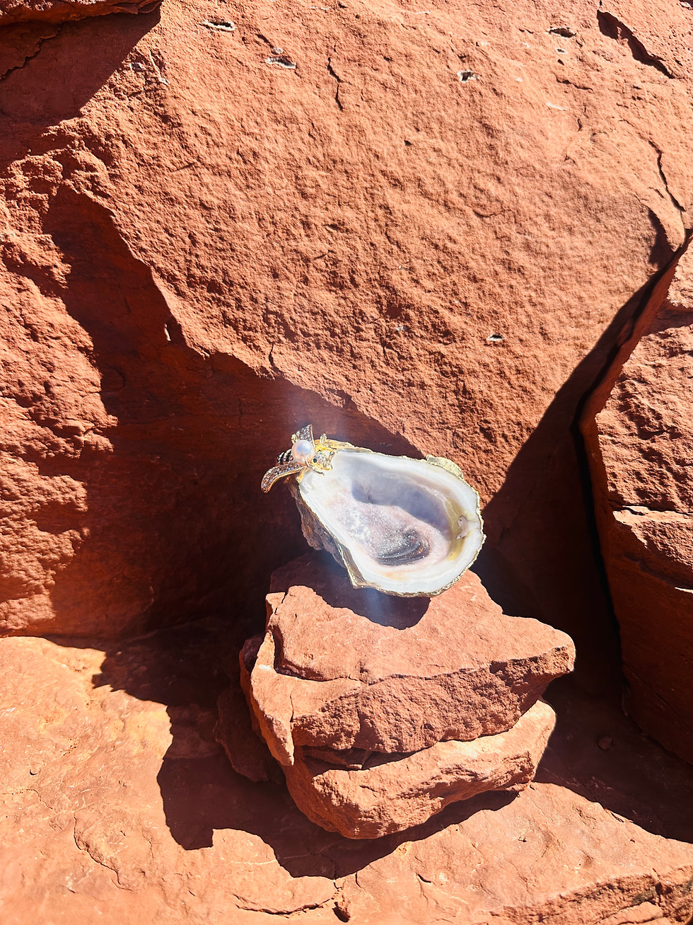 Thumbnail: Little bee flew on Oyster Shell