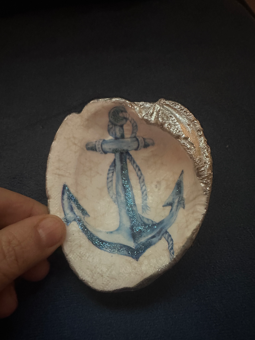 Thumbnail: The sea is my love jewelry dish made of genuine seashell