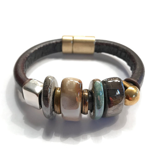 Mahogany Regaliz with Greek Ceramic Beads and Varied Spacers