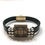 Thumbnail: 10mm Black Leather with Embossed Antique Spacer & Silver Sliders