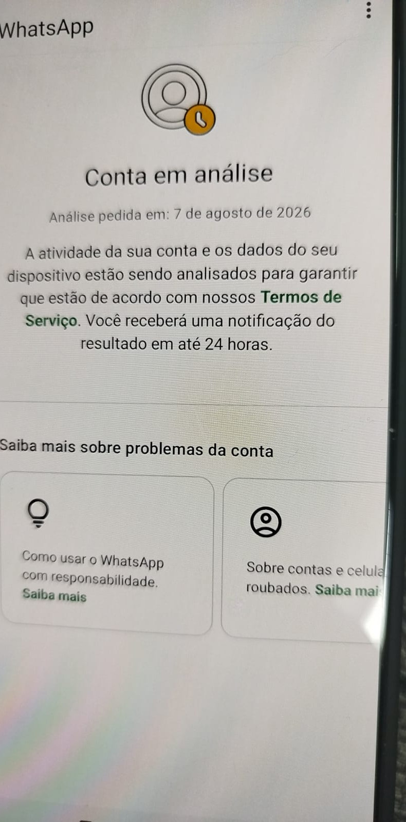 Celular de UBS 1 - WhatsApp Bloqueado