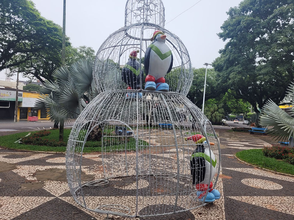 Peça de Decoração de Natal faltando 3 Pinguins - Manhã de 15/12/25 - 08:00 hrs.