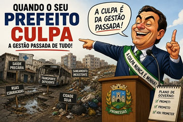 Quando o seu prefeito culpa a gestão passada de tudo! Mesmo a passada sendo dele...