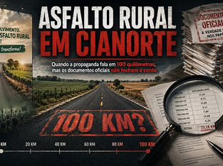 Asfalto rural em Cianorte: quando a propaganda fala em 100 quilômetros, mas os documentos oficiais não fecham a conta
