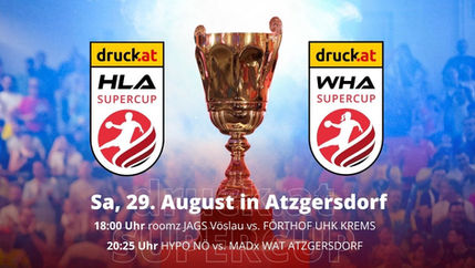 druck.at HLA SUPERCUP und druck.at WHA SUPERCUP läuten Saison am 29. August in Atzgersdorf ein!