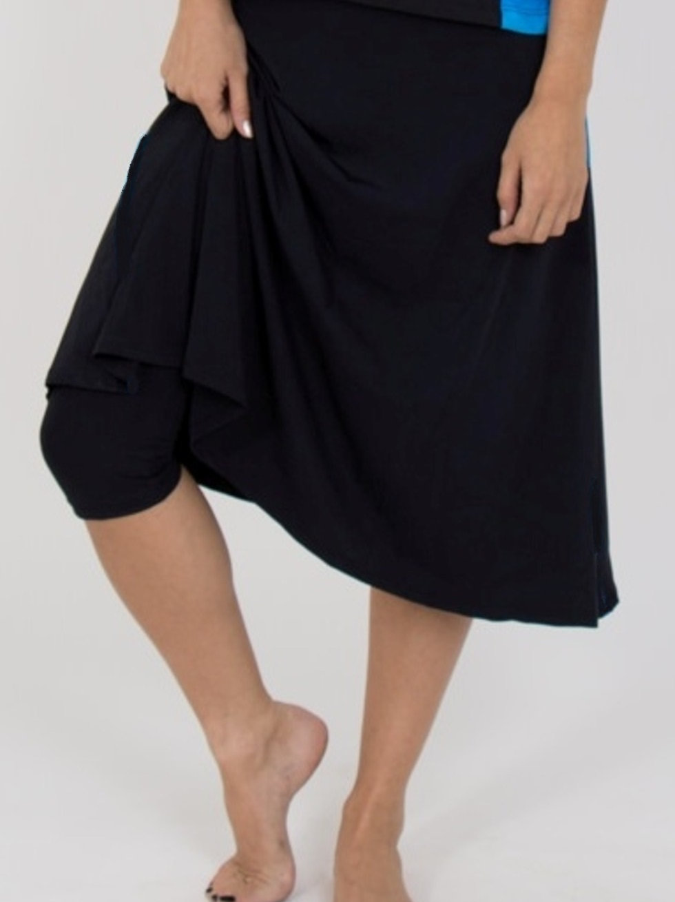 Long Swim Skirt With Leggings Attached