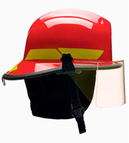 casco bullard rojo para bombero