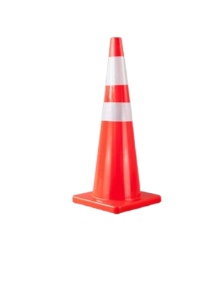 CONO DE SEGURIDAD DE PVC NARANJA 28″ – 71 CM