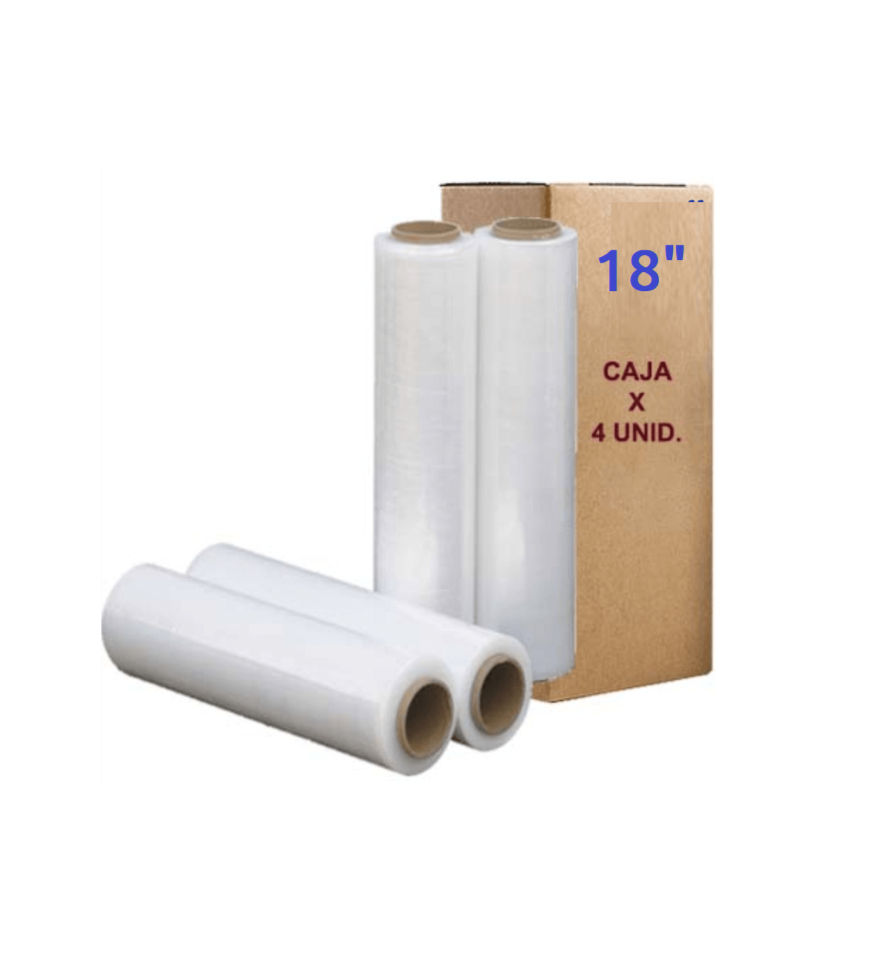 STRECH FILM 18 PULGADAS CAJA POR 4 UNIDADES