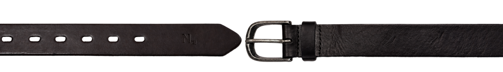 Cinturón de cuero negro ondero