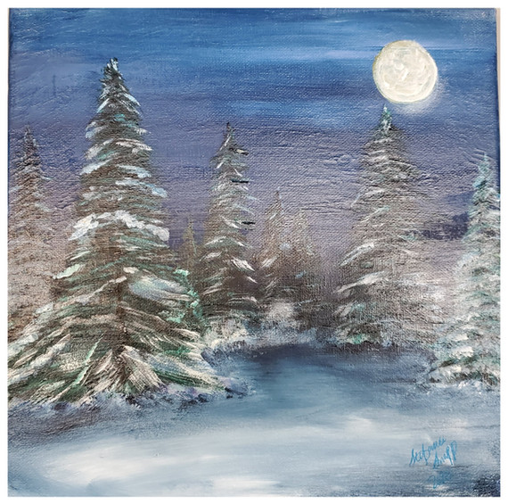 Full Moon Over the Trees
