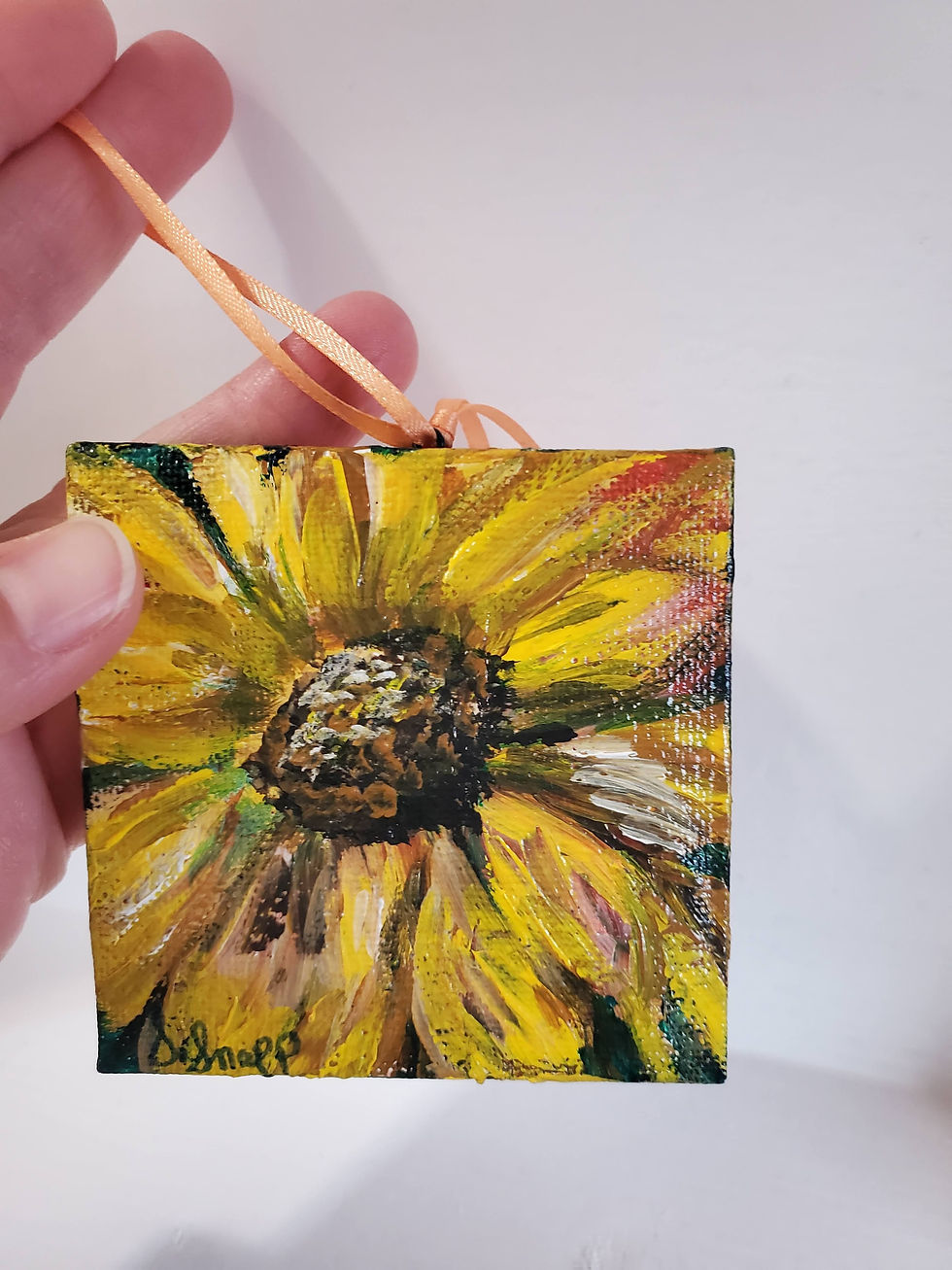 Thumbnail: Sunflower Close-up   - Canvas Ornament