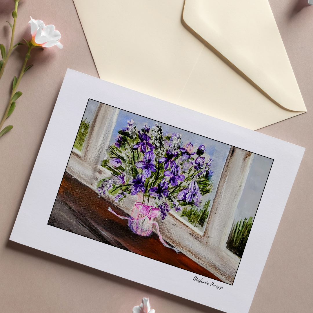 Purple Iris Bouquet by the Window