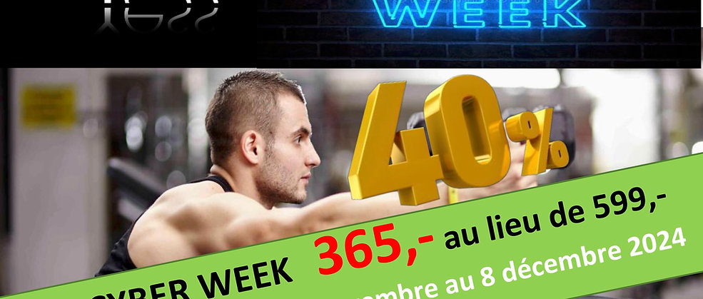 CYBER WEEK 12 mois YESS - FITNESS BASIC 365,- au lieu de 599,- (1,-/jour)