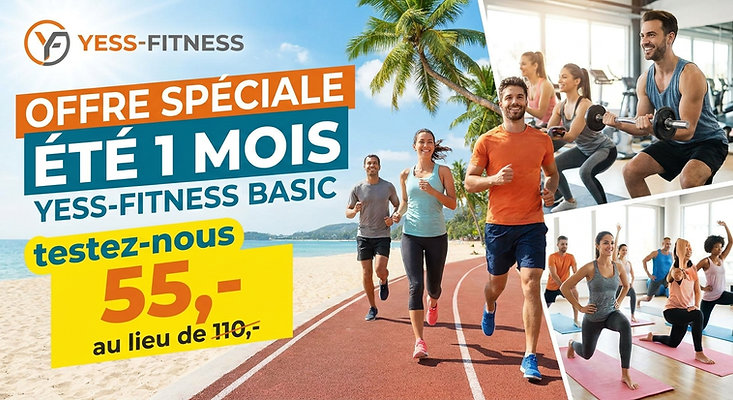 1 mois Yess-Fitness BASIC 55,- au lieu de 110,-