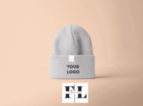 Placement for custom logo or design on a beanie