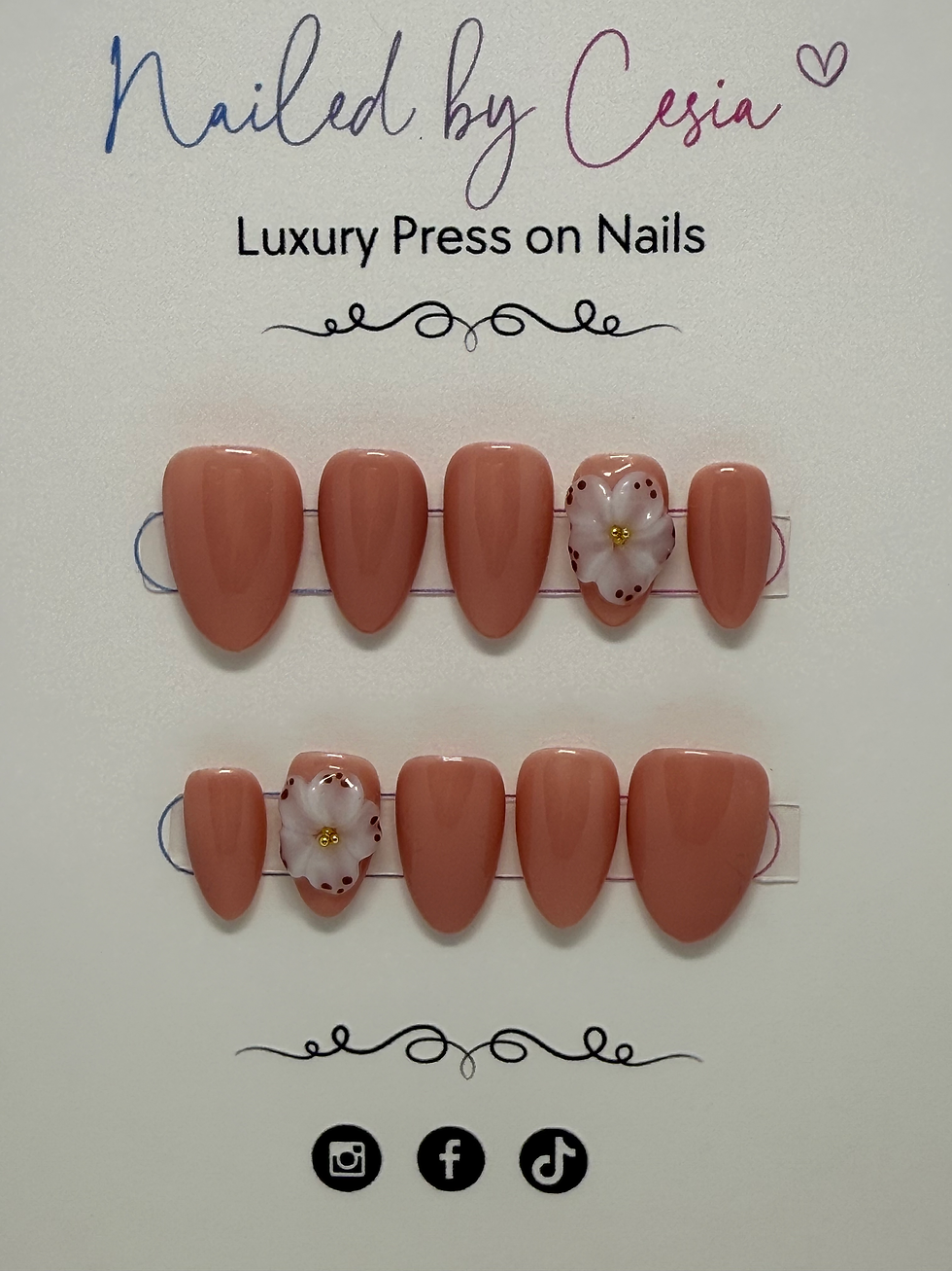 Short Almond Nude Bloom