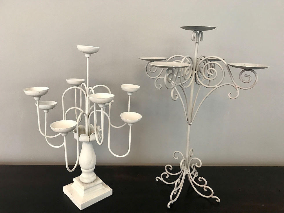 Vintage White Candelabras
