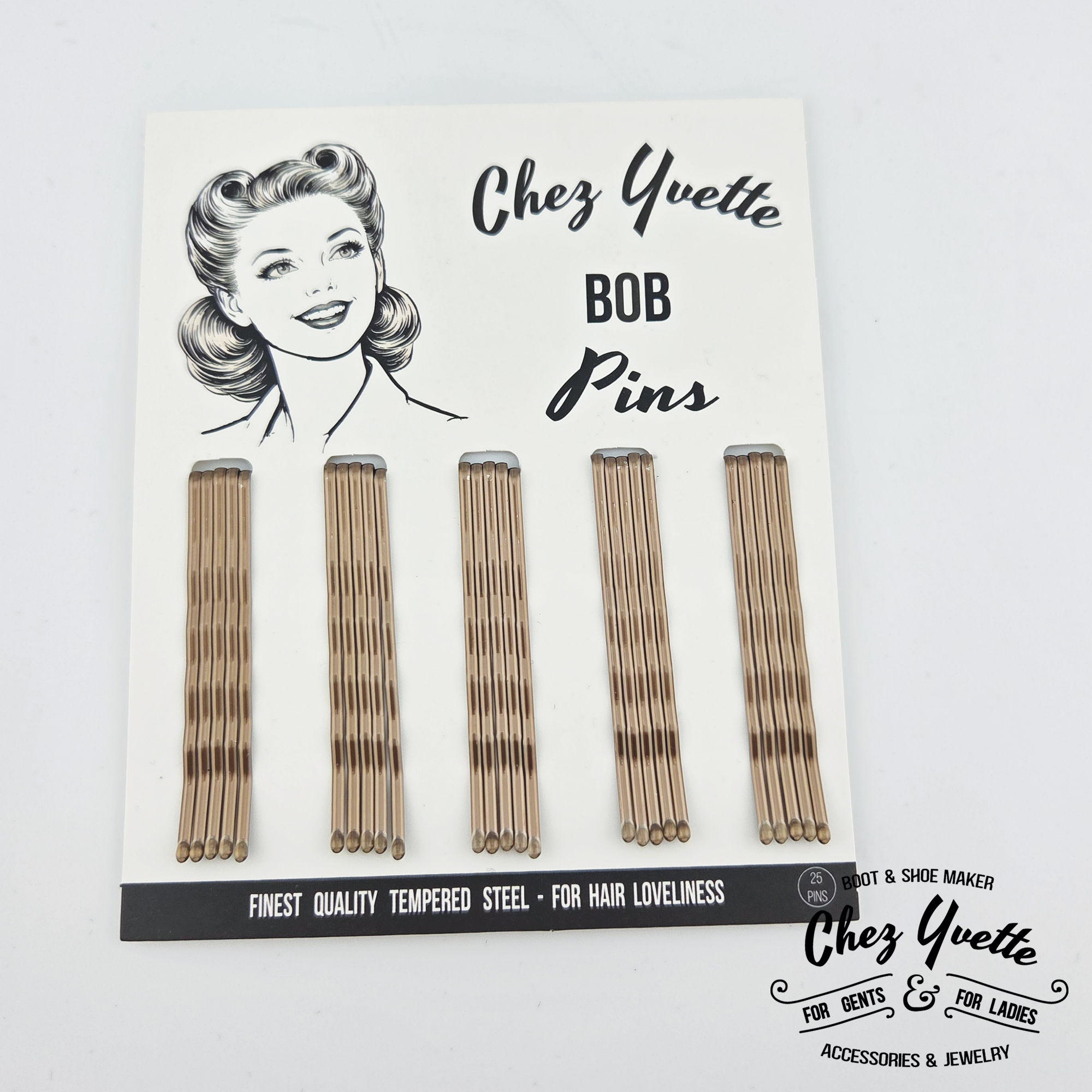Bob Pins Vintage Années 40 – Épingles à Cheveux - Brown