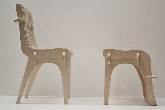 side view of chair and stool