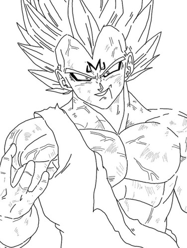 MAJIN VEGETA (Black& White) | Art by Emi