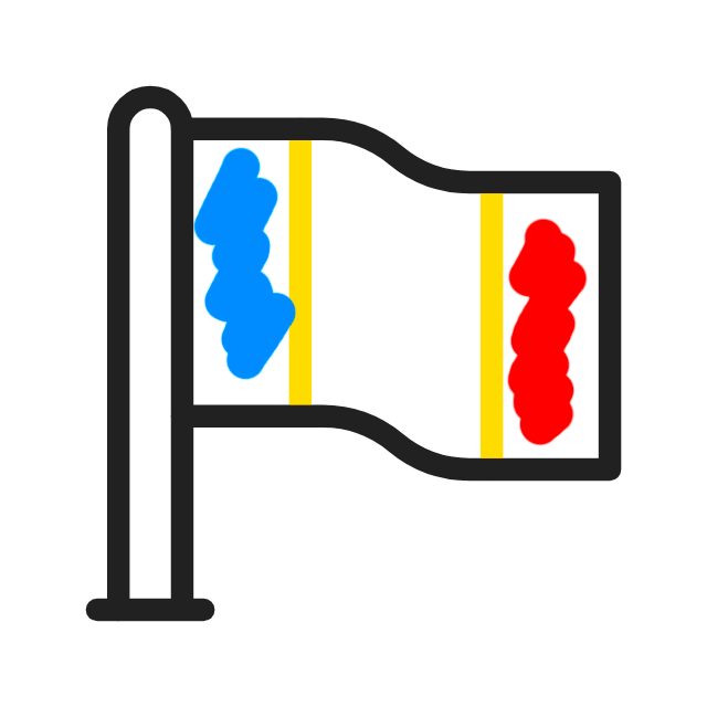 Animated French flag logo.