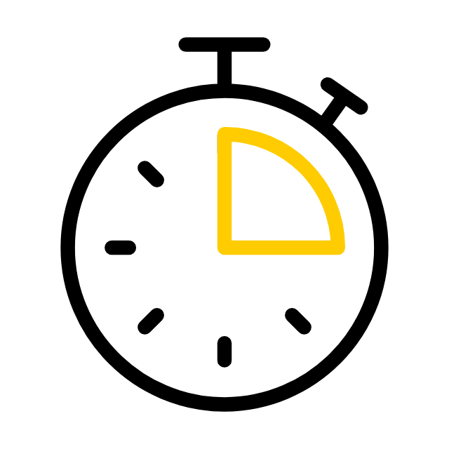 Animated stopwatch icon.