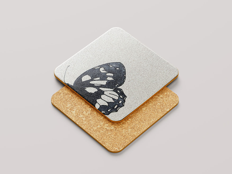 Illustrated Coasters - Butterfly - Design 4